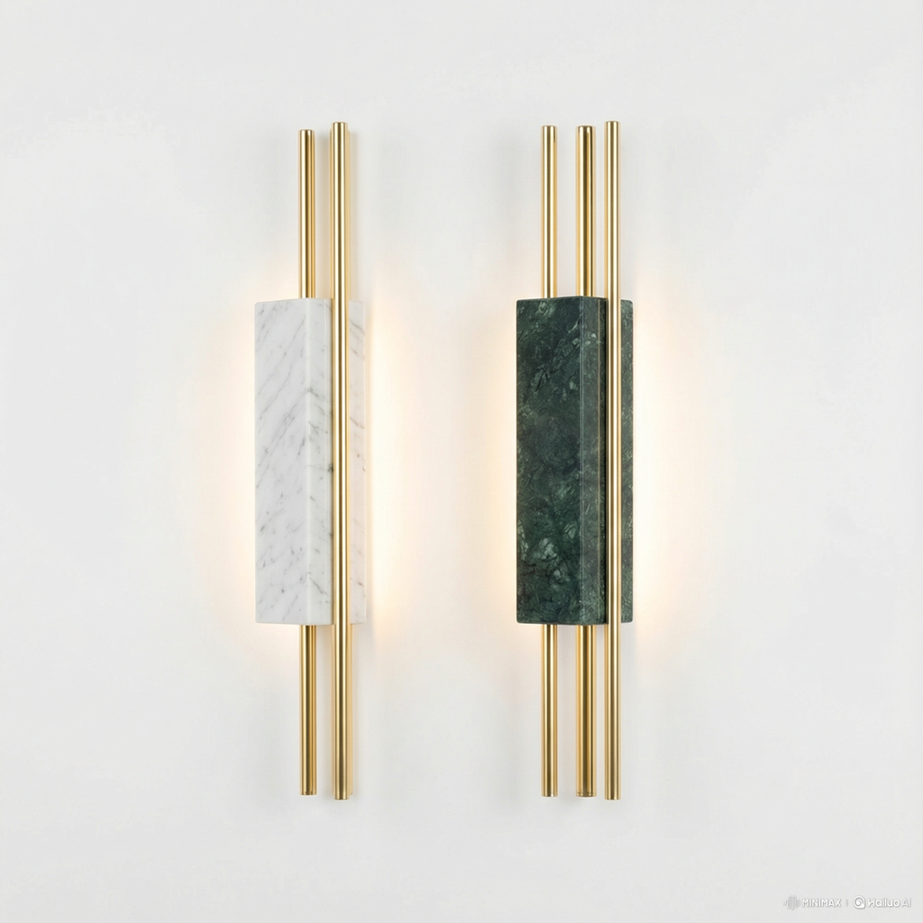 Luxury Green & White Marble LED Wall Lamp