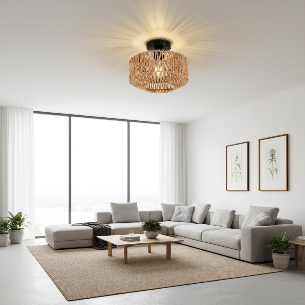 Natural Bamboo Ceiling Chandelier