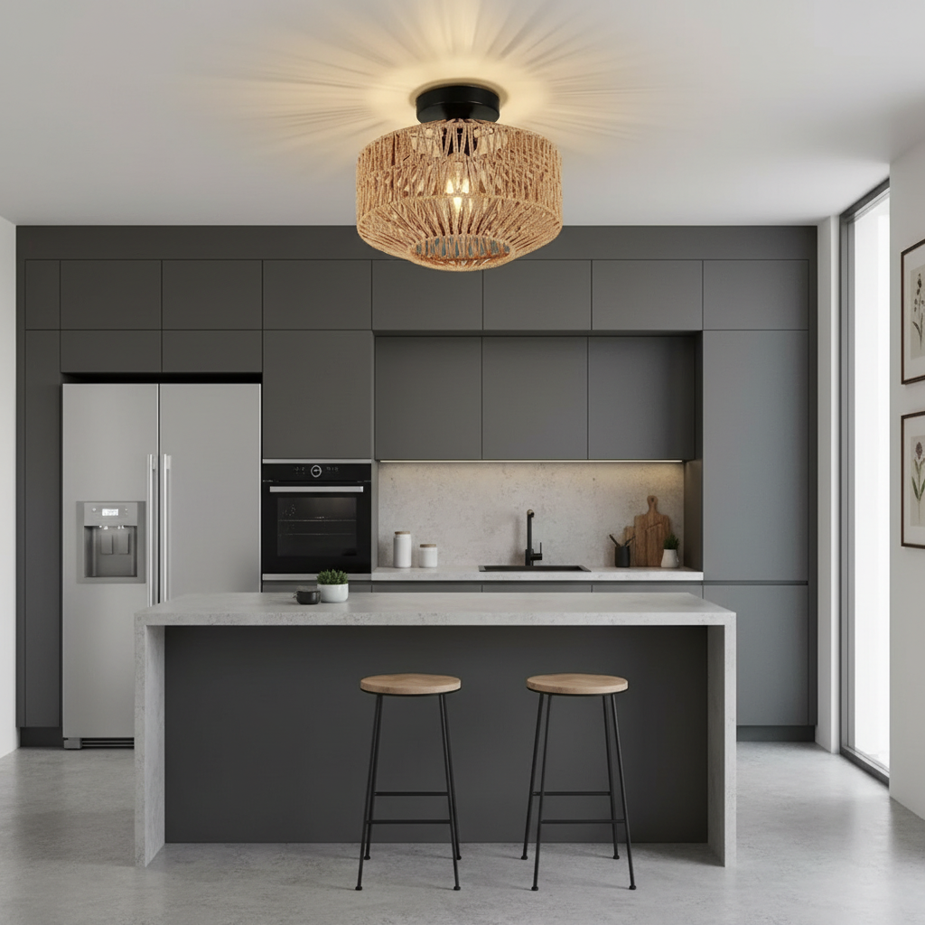 Natural Bamboo Ceiling Chandelier