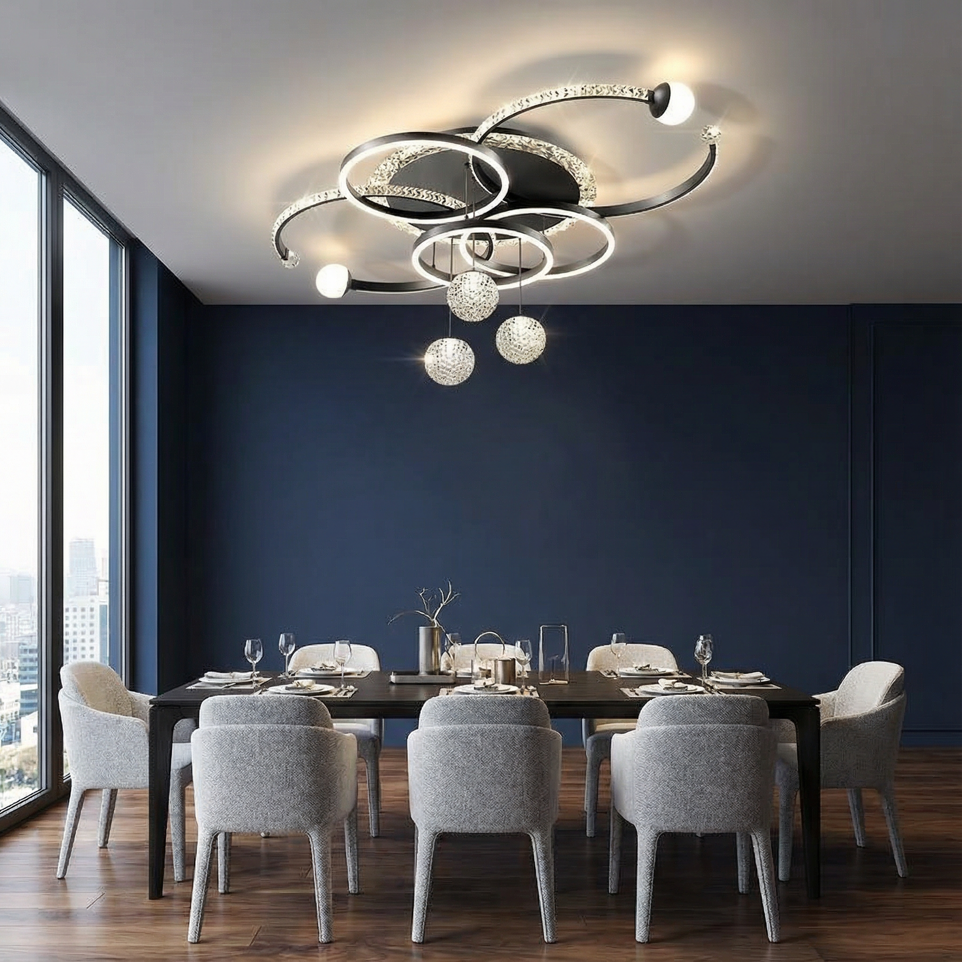 Sleek Modern LED Ceiling Lamp – Stylish Indoor Lighting for Living Room & Dining Area