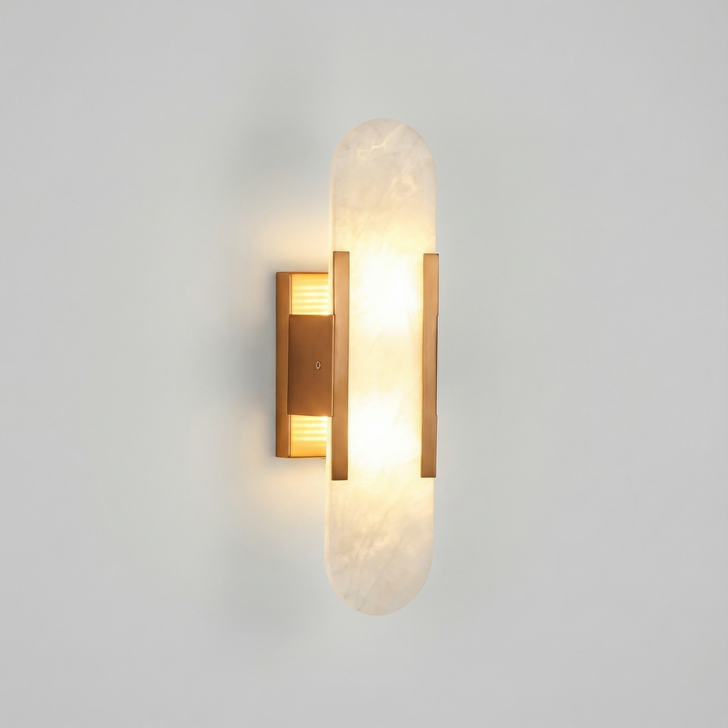 Modern Stone Wall Lamp — Elegant Marble Sconce for Bedroom & Living Room