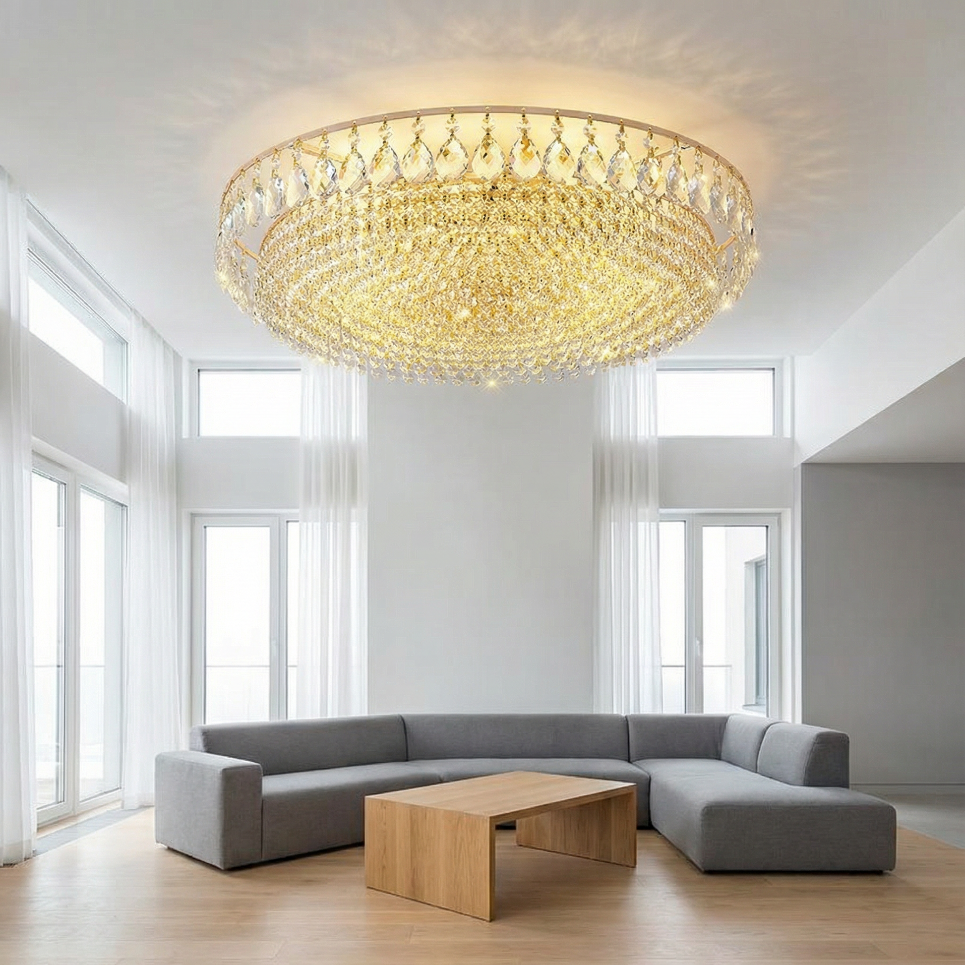 Modern Remote-Control LED Ceiling Light — Minimalist Flat Panel
