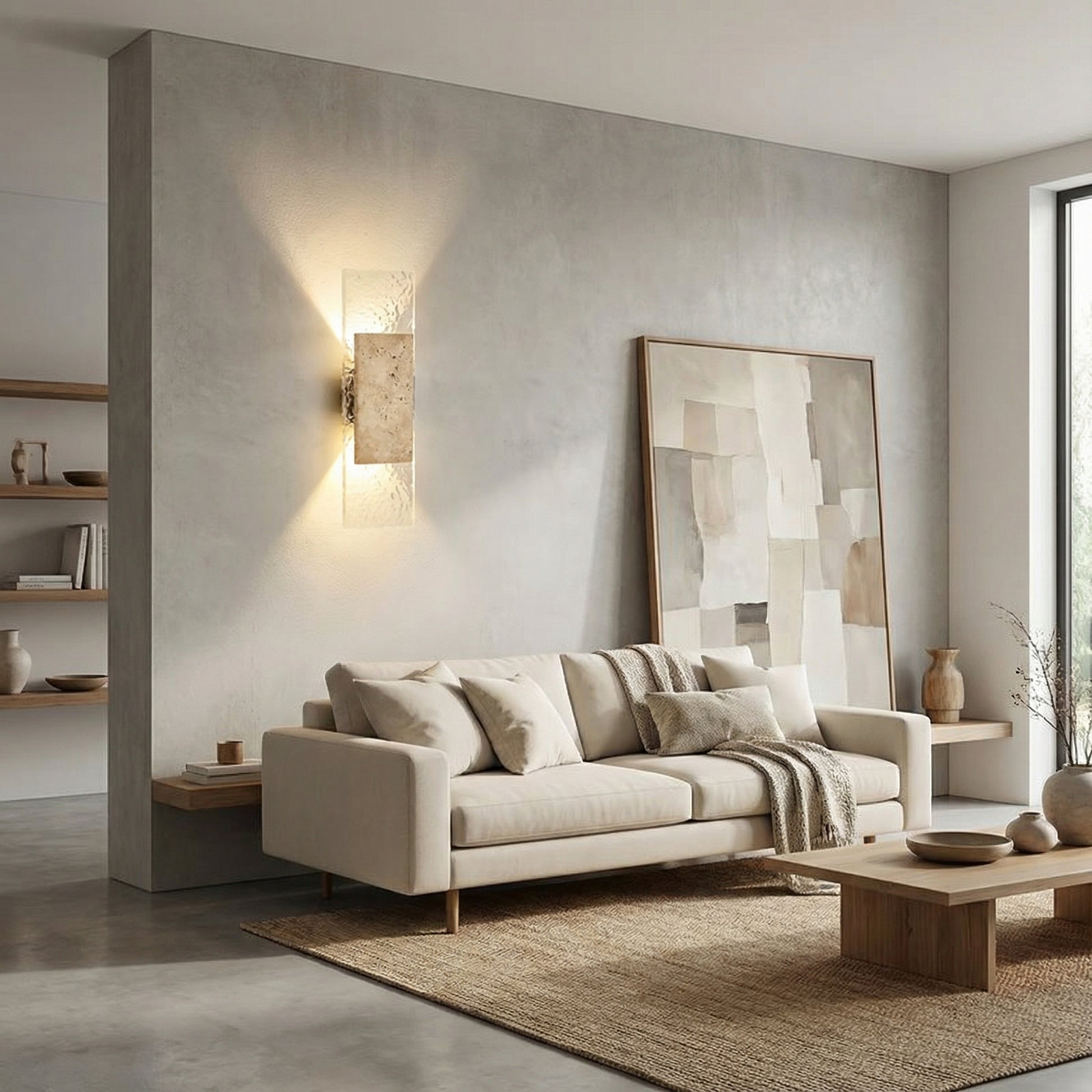 Modern Stone & Glass LED Wall Lamp — Interior Strip Accent Light