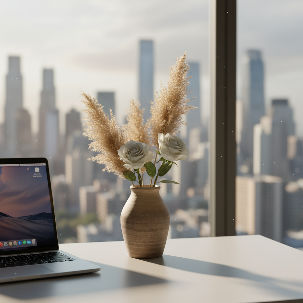 High Ceramic Retro Vase