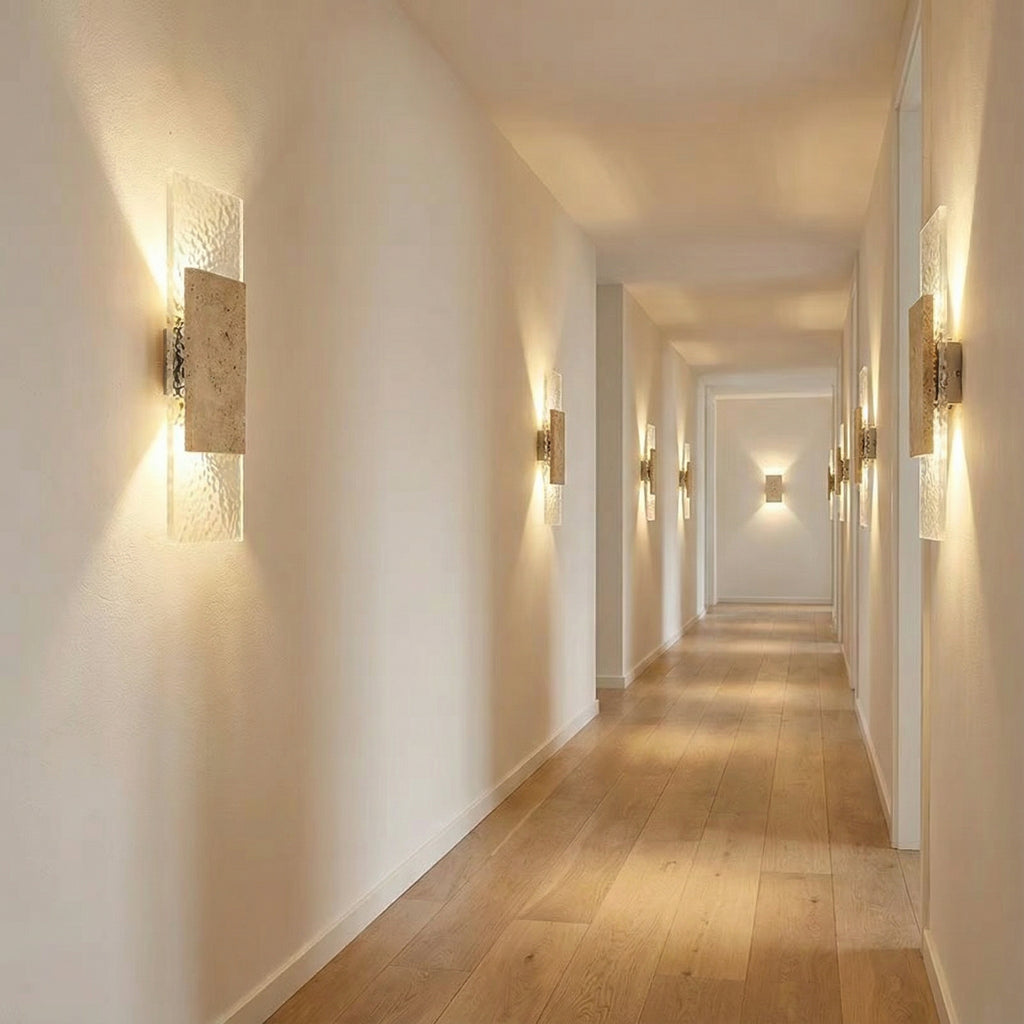 Modern Stone & Glass LED Wall Lamp — Interior Strip Accent Light