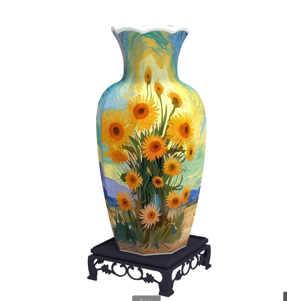 3D Puzzle Vase – DIY Flower Vase Jigsaw Ornament for Kids & Home Decor