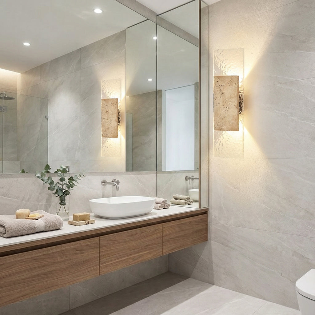 Modern Stone & Glass LED Wall Lamp — Interior Strip Accent Light