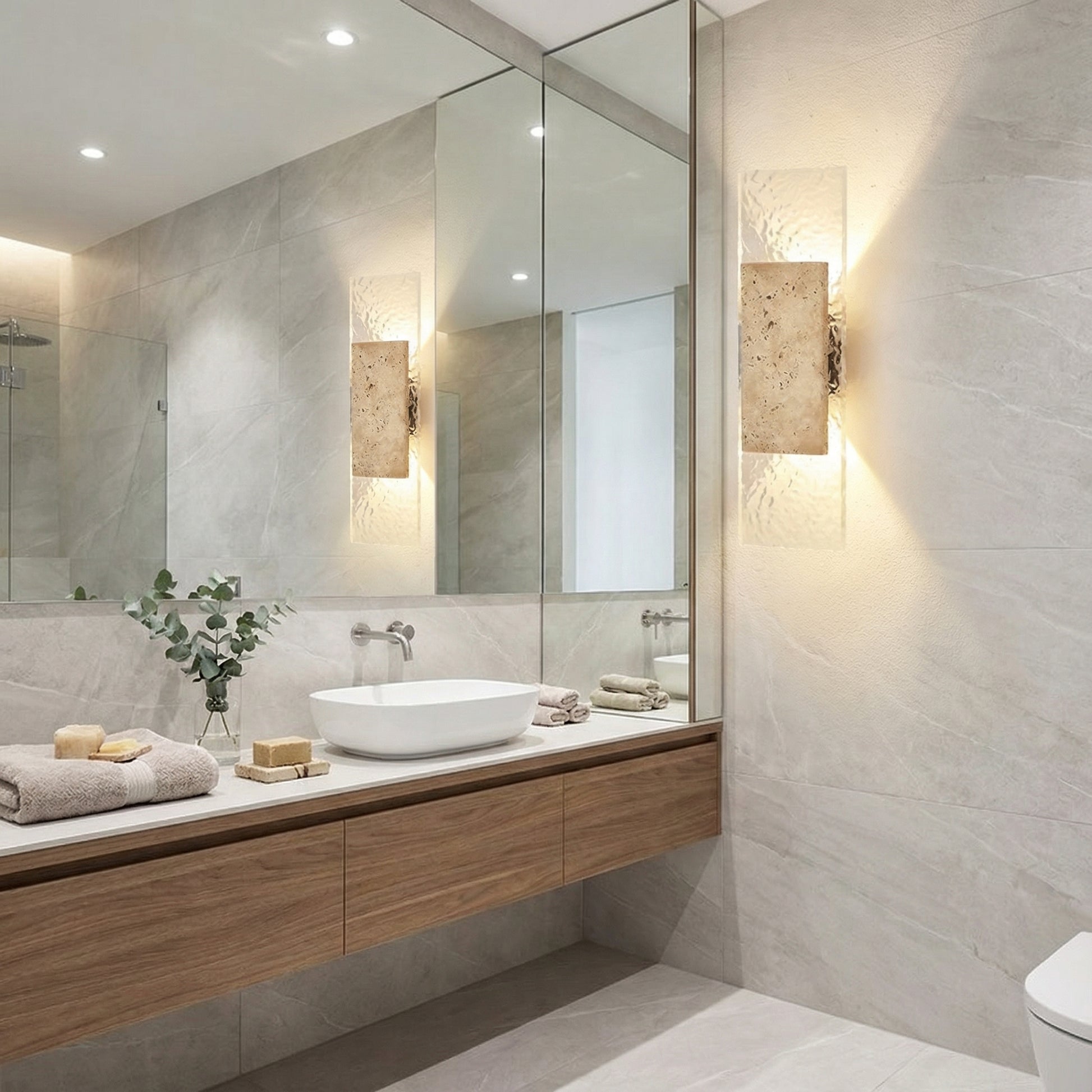 Modern Stone & Glass LED Wall Lamp — Interior Strip Accent Light