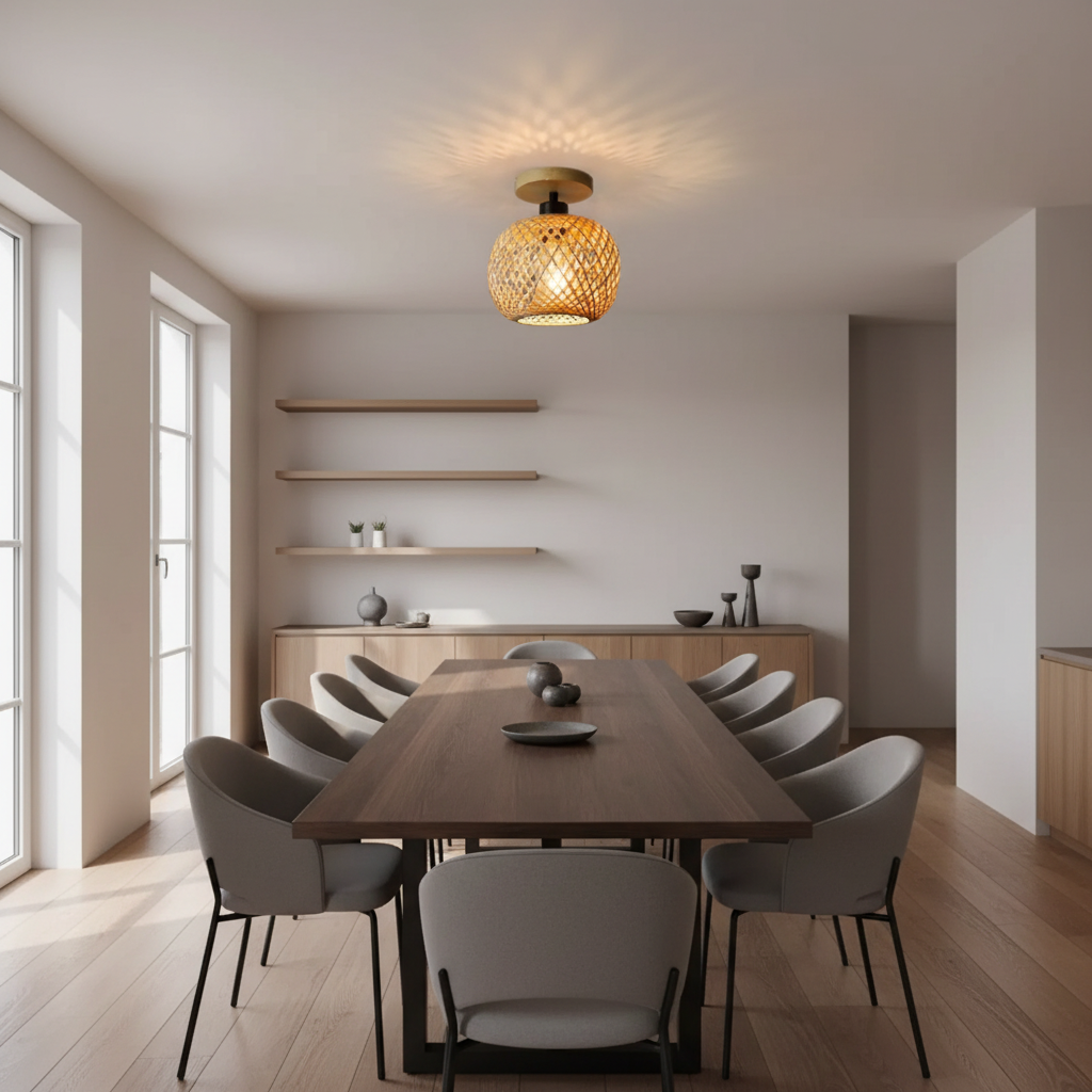 Retro Led Bamboo Ceiling Lamp