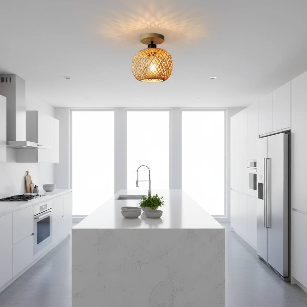 Retro Led Bamboo Ceiling Lamp