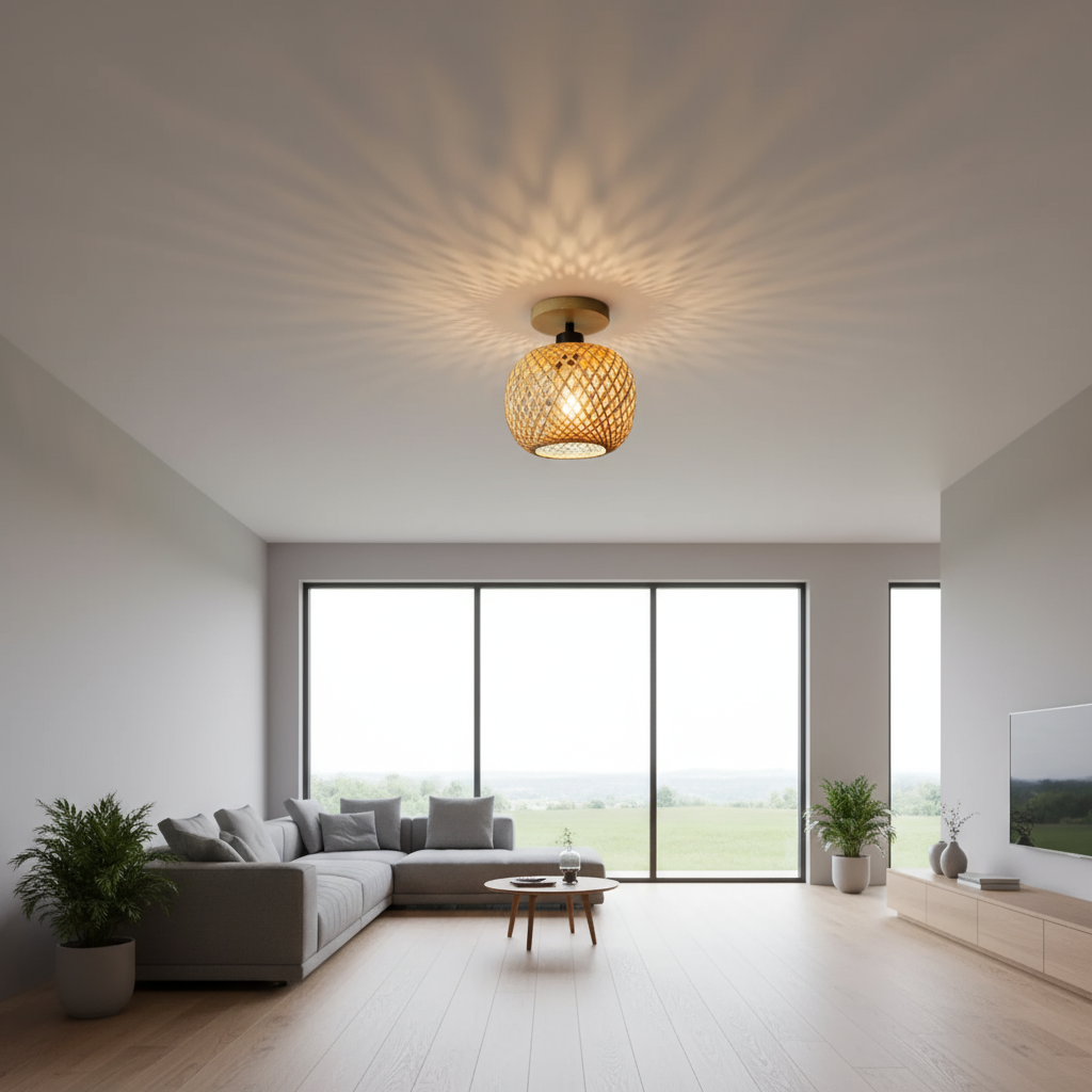 Retro Led Bamboo Ceiling Lamp