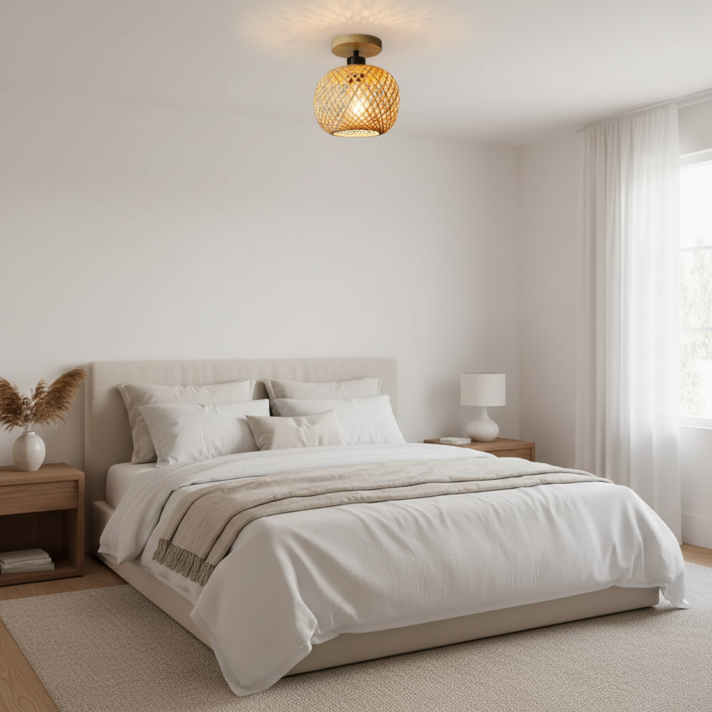 Retro Led Bamboo Ceiling Lamp