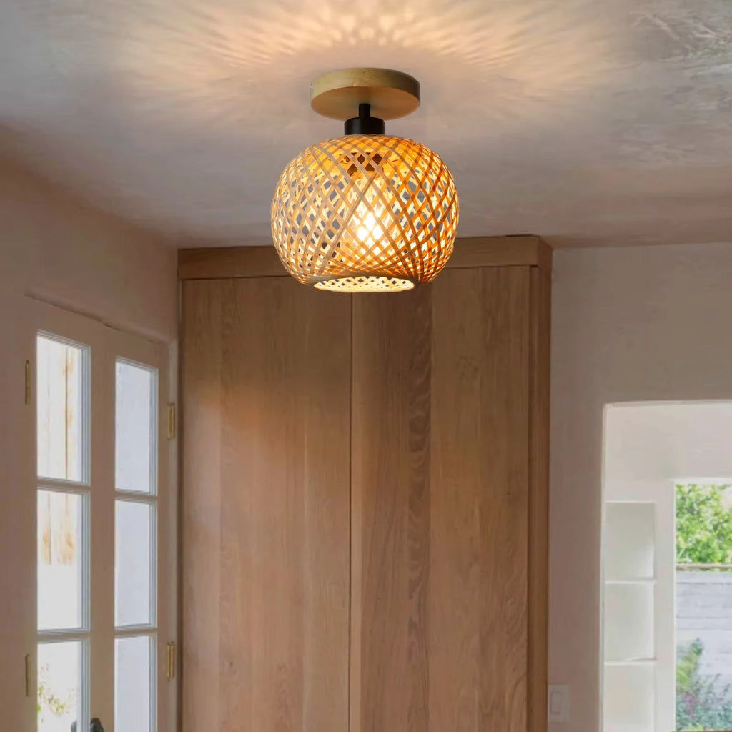 Retro Led Bamboo Ceiling Lamp