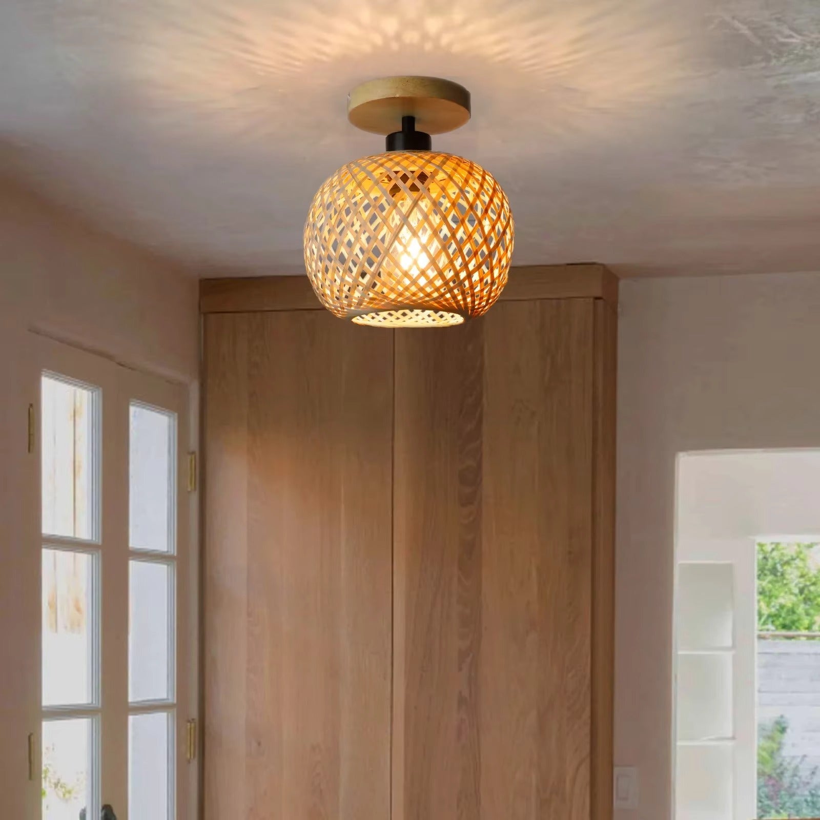 Retro Led Bamboo Ceiling Lamp