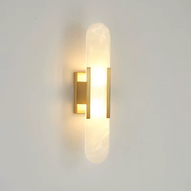 Modern Stone Wall Lamp — Elegant Marble Sconce for Bedroom & Living Room