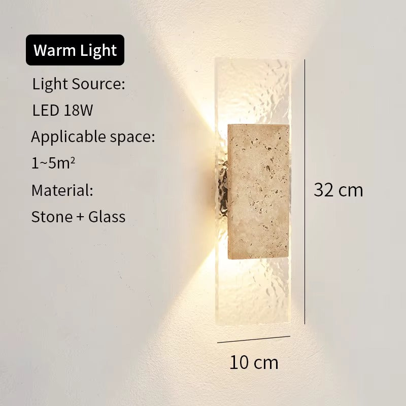 Modern Stone & Glass LED Wall Lamp — Interior Strip Accent Light