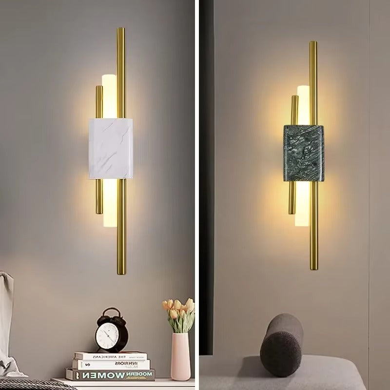 Luxury Green & White Marble LED Wall Lamp
