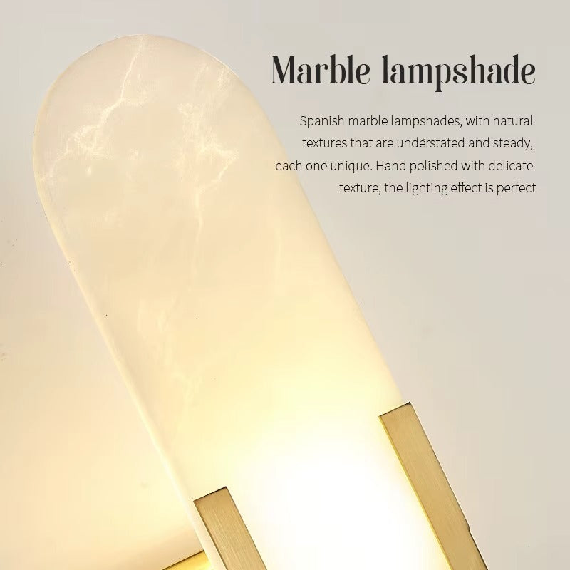 Modern Stone Wall Lamp — Elegant Marble Sconce for Bedroom & Living Room