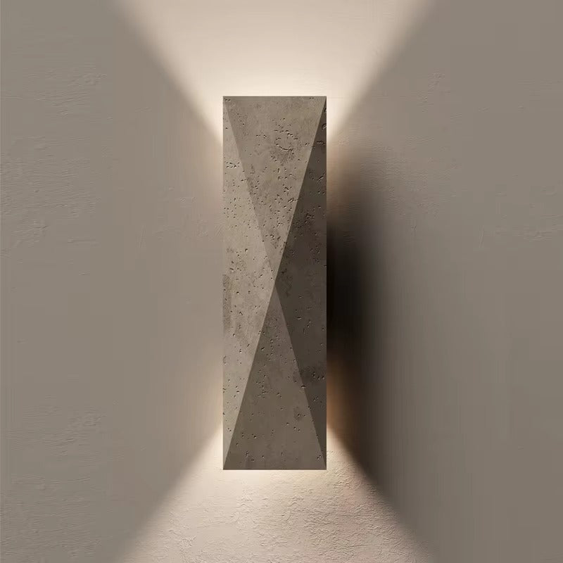 Indoor Japanese-Style Yellow Travertine LED Wall Lamp