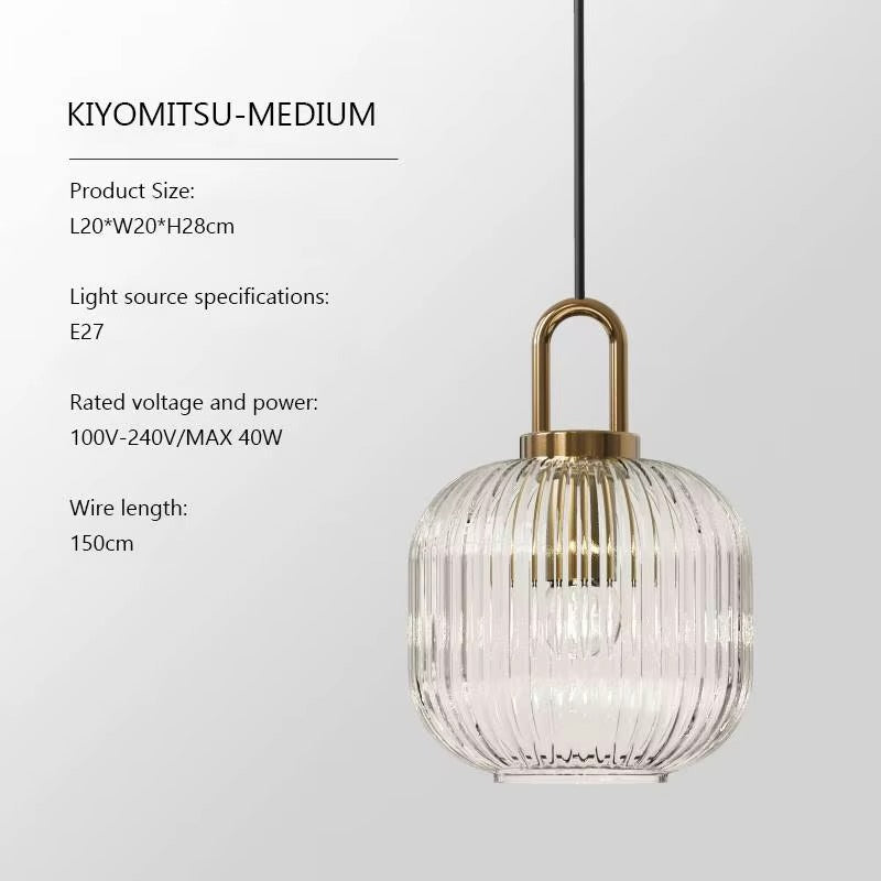 Modern Striped Glass Pendant — Single-Head Chandelier