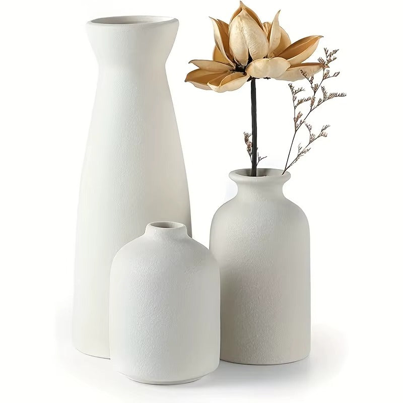 Set of 3 Rustic Ceramic Vase