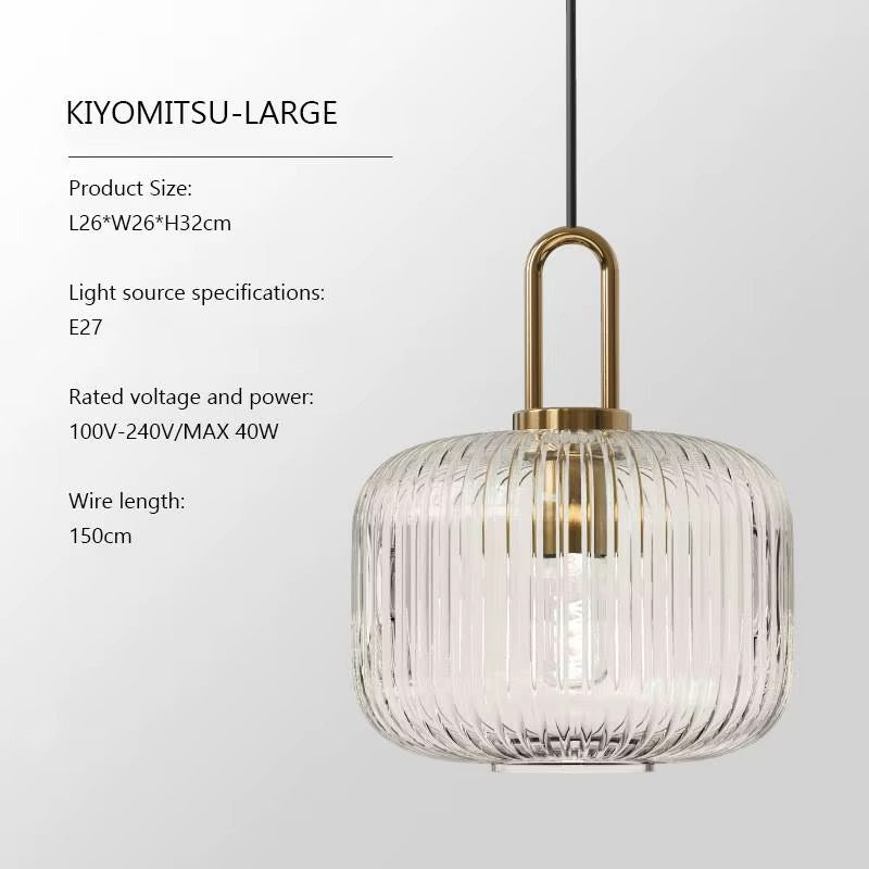 Modern Striped Glass Pendant — Single-Head Chandelier