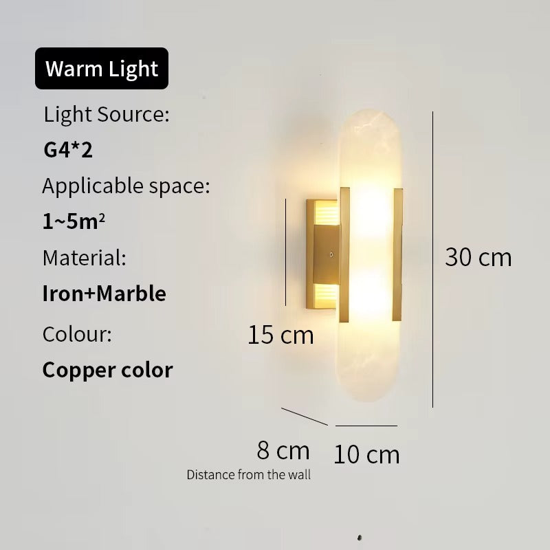 Modern Stone Wall Lamp — Elegant Marble Sconce for Bedroom & Living Room