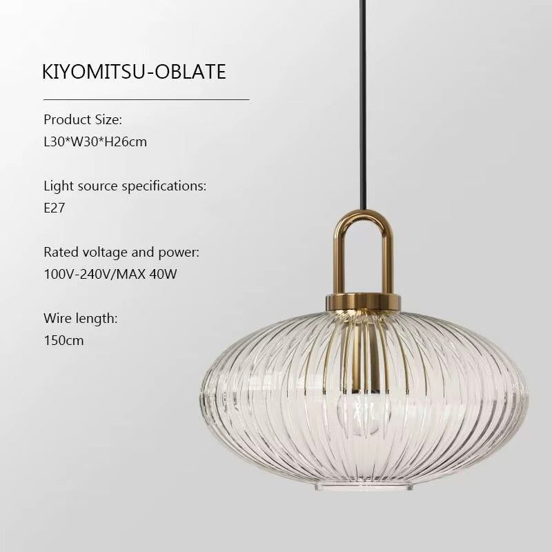 Modern Striped Glass Pendant — Single-Head Chandelier