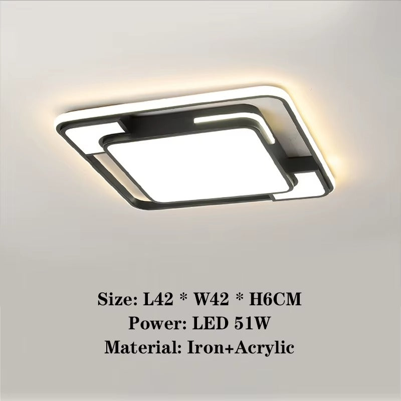 Modern Square Remote-Control LED Ceiling Lamp